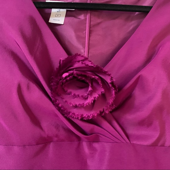 Oscar de la Renta Size 8 Silk Taffeta Party Dress w/ Handmade Flower Detail - Picture 3 of 15